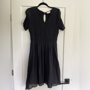 Black Bohme v-neck smocked dress